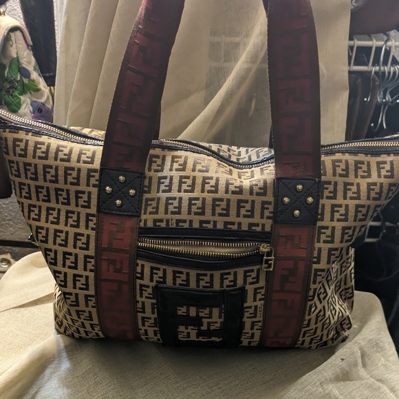Fendi canvas shoulder bag - Picture 1 of 6